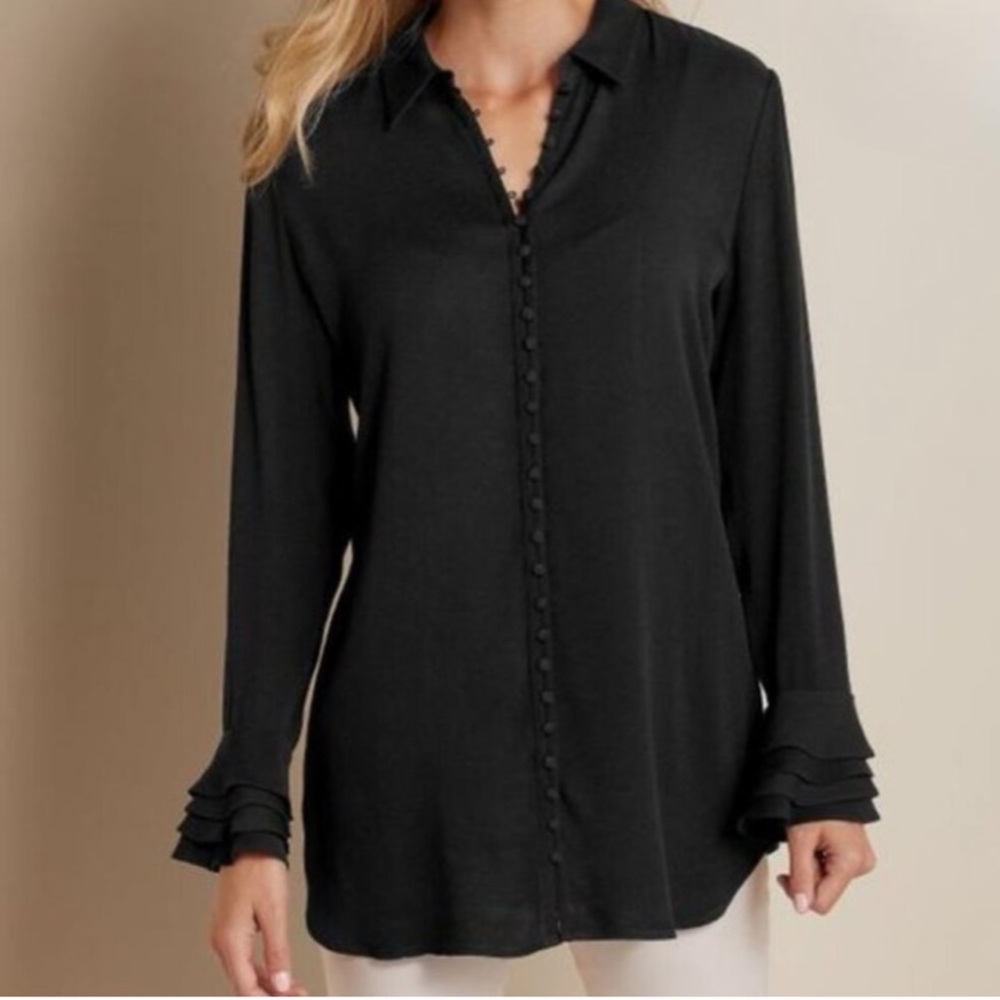 Soft Surroundings Button Front Tunic Top